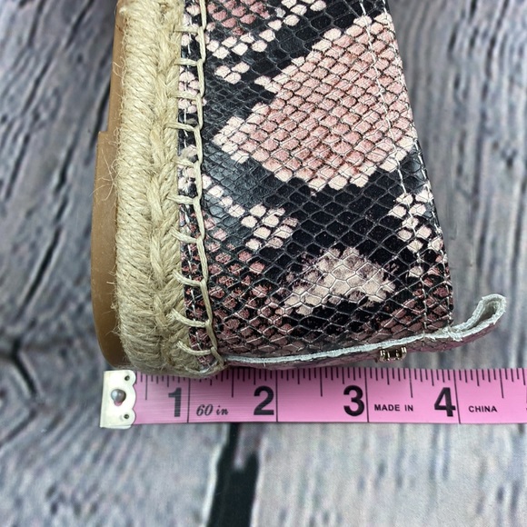SAM EDELMAN KHLOE Pink & Black Snake Skin Leather Slip On Espadrilles Flats - Picture 8 of 17